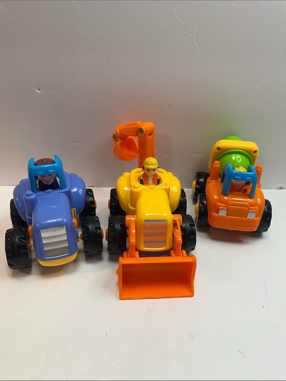 Friction Powered Cars Push and Go Trucks Construction Vehicles Toys Set of 3